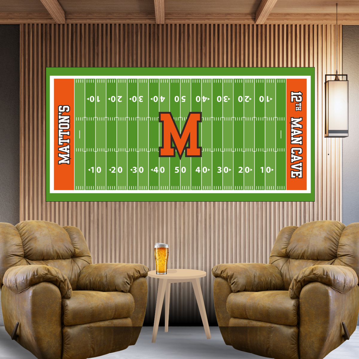 Personalized 12th Man Cave Football Field Fan Cave Canvas