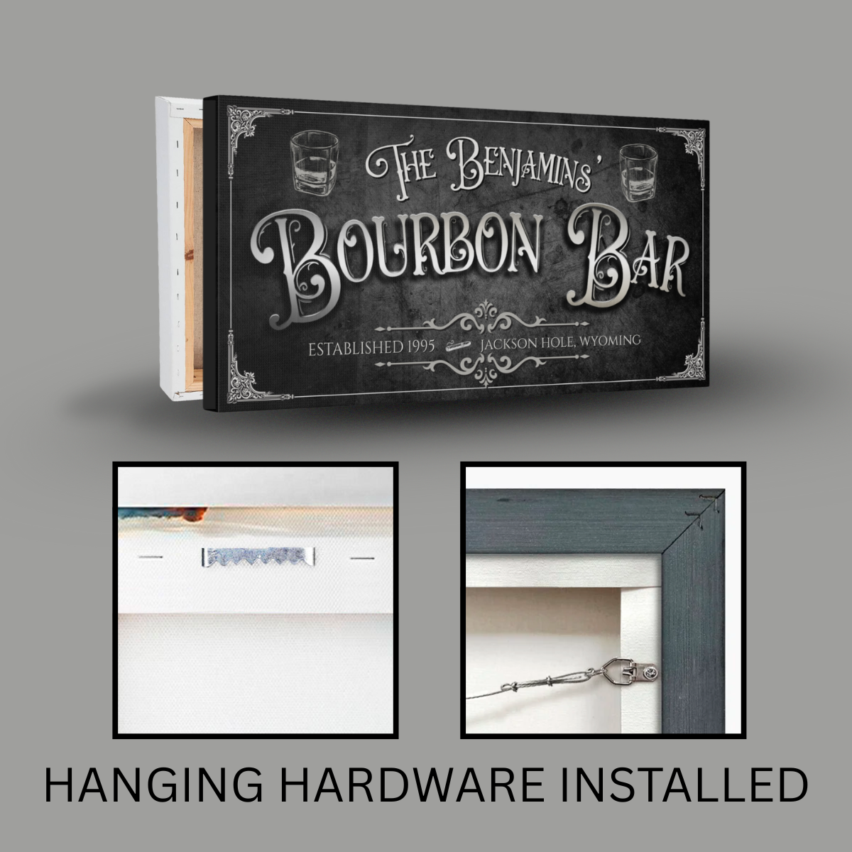 Personalized Vintage Bourbon Bar Home Bar Canvas