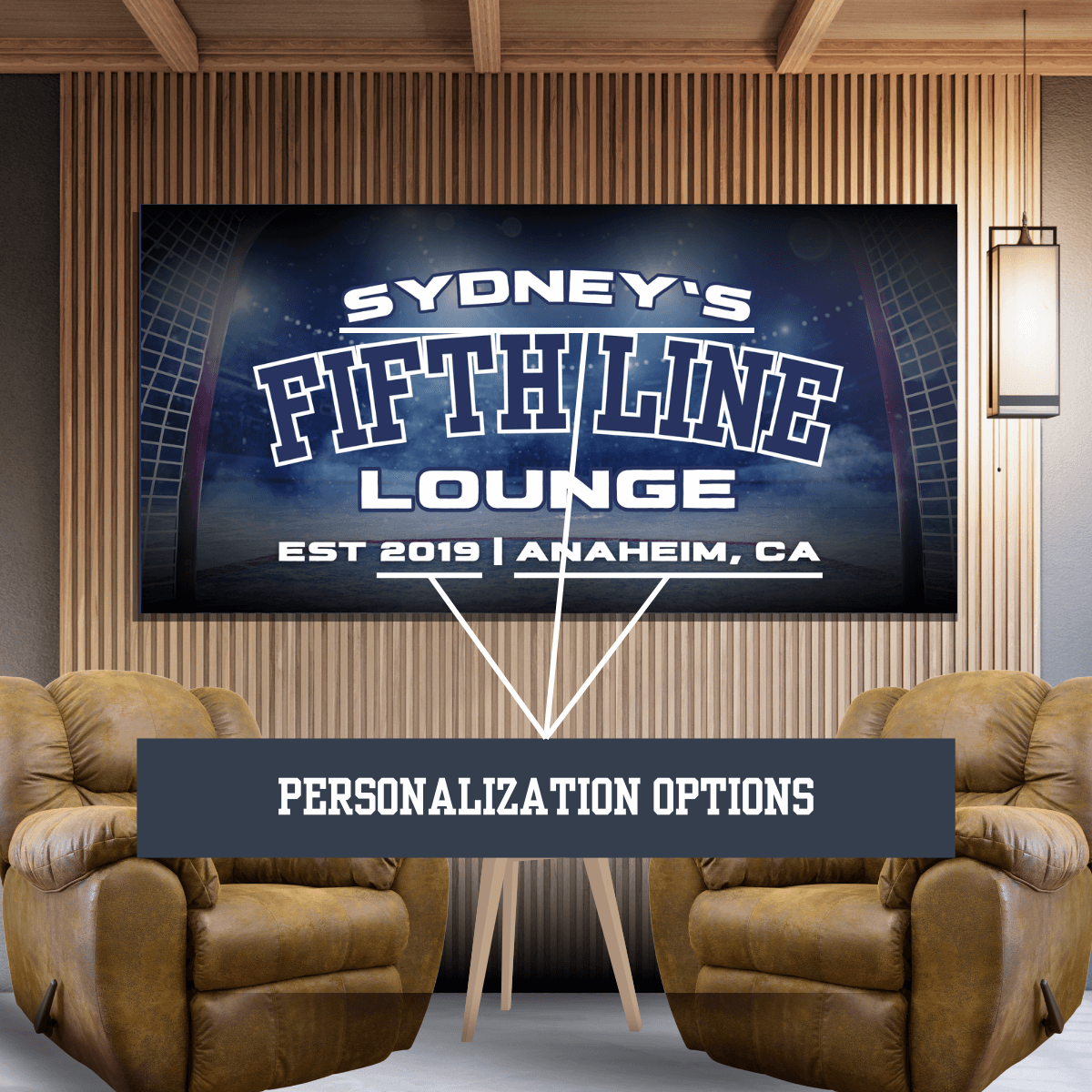 Personalized Hockey Fifth Line Lounge Fan Cave Canvas