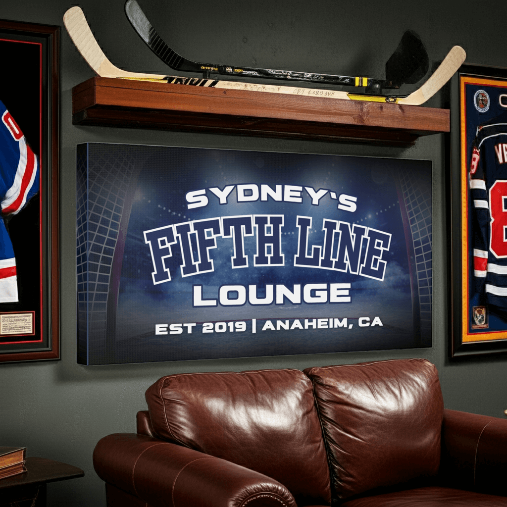 Personalized Hockey Fifth Line Lounge Fan Cave Canvas