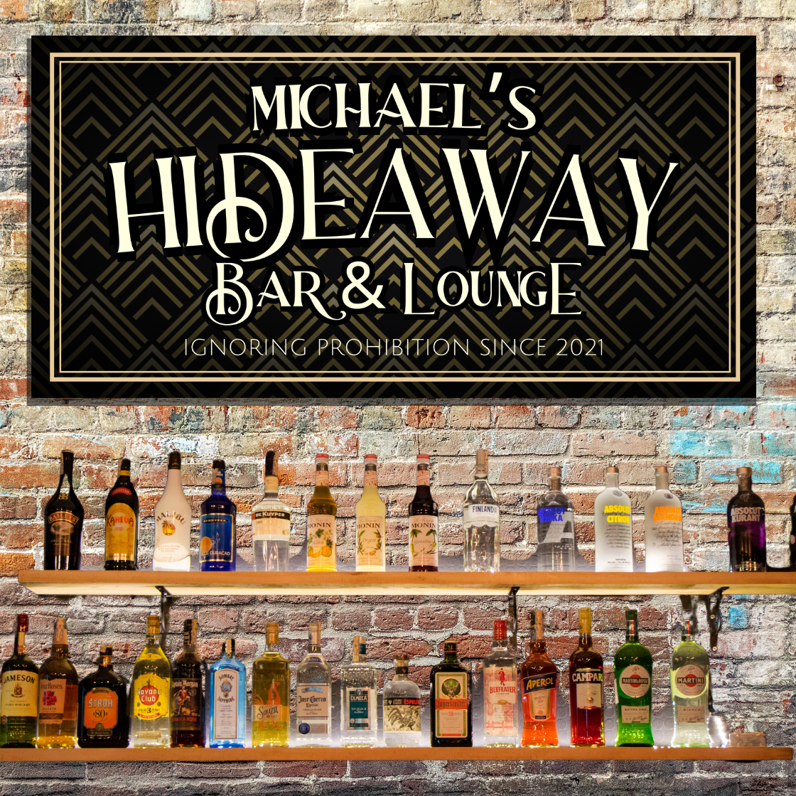 Personalized Prohibition Era Hideaway Home Bar Canvas