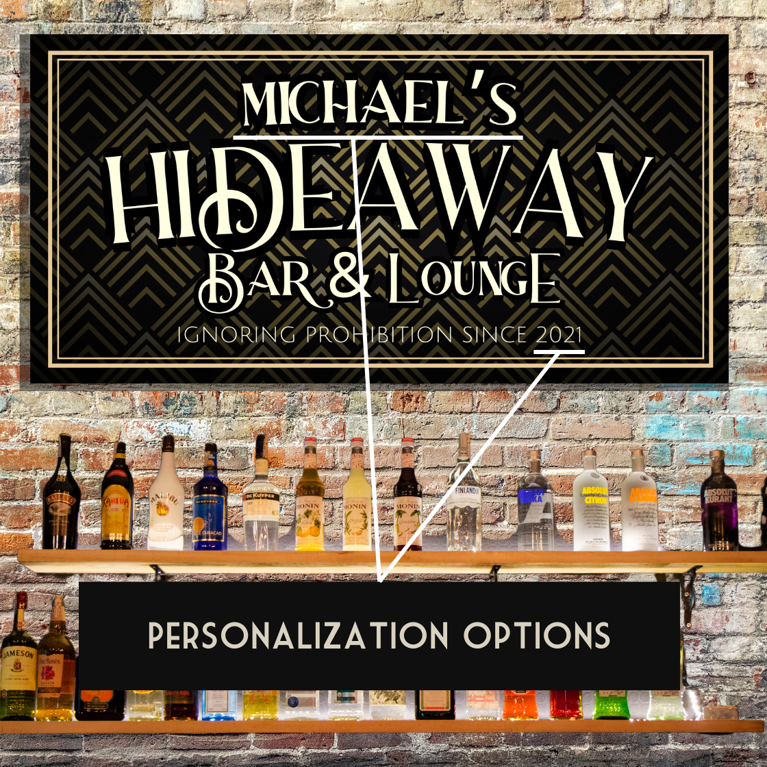 Personalized Prohibition Era Hideaway Home Bar Canvas