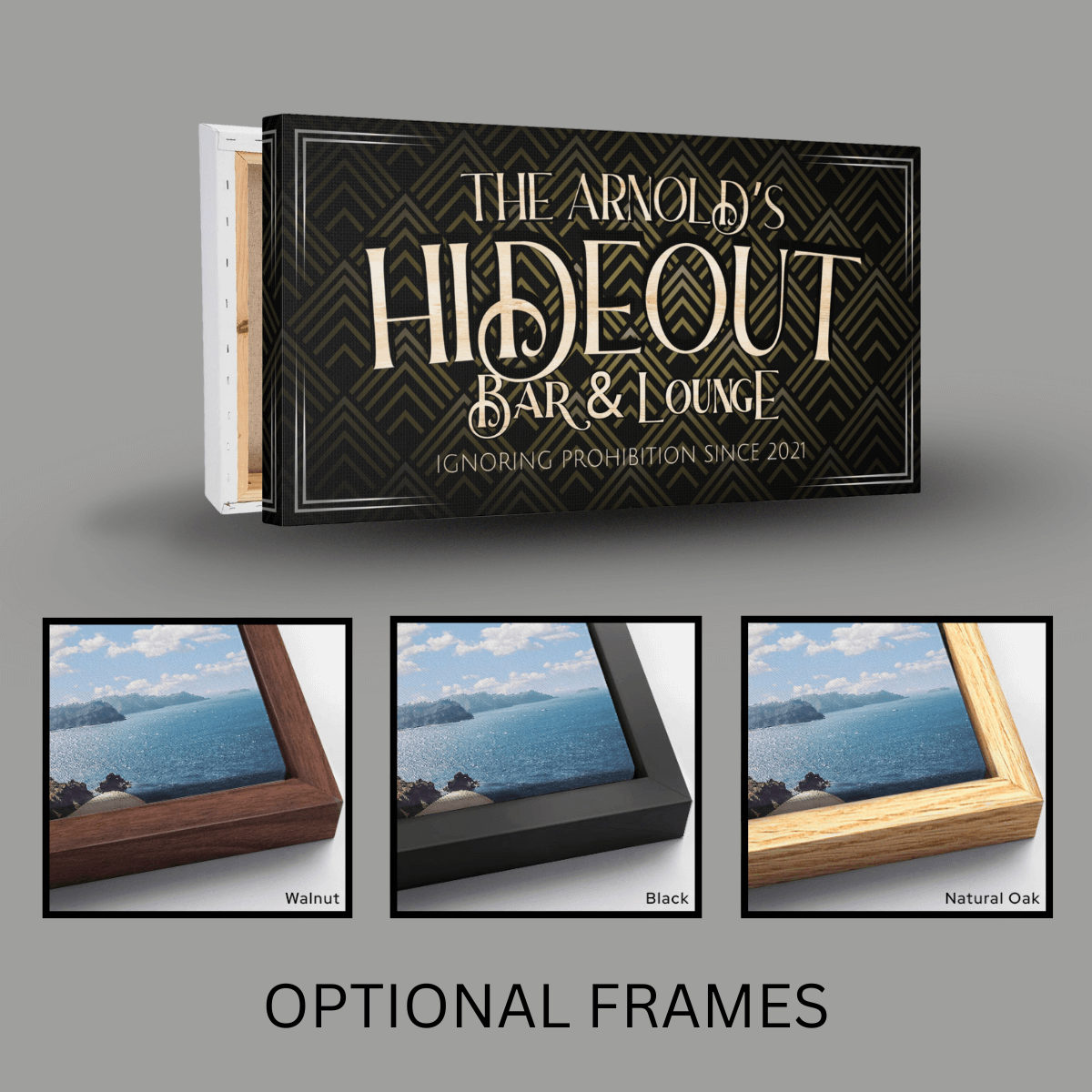 Personalized Prohibition Era Hideout Home Bar Canvas