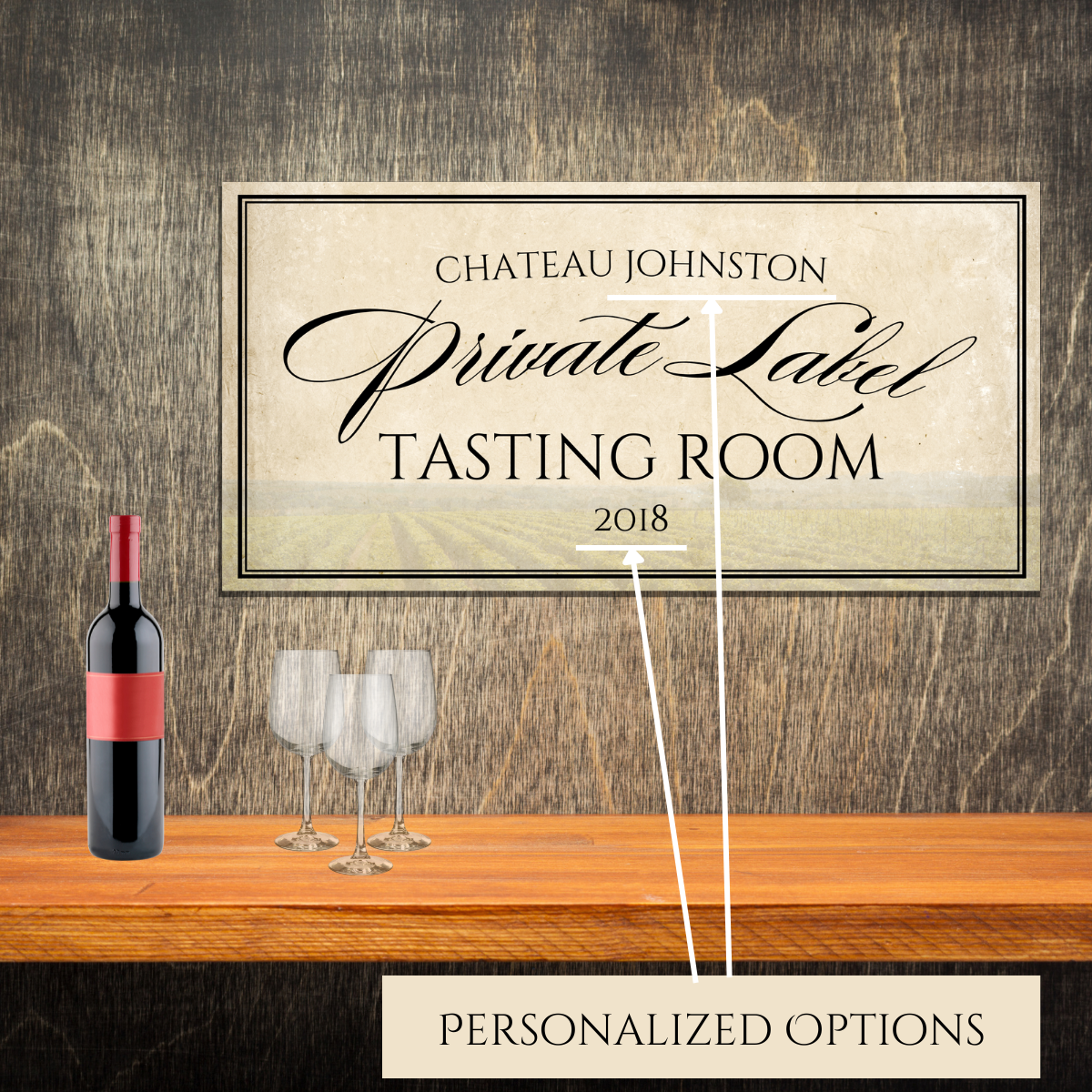 Personalized Wine Tasting Room Home Bar Canvas