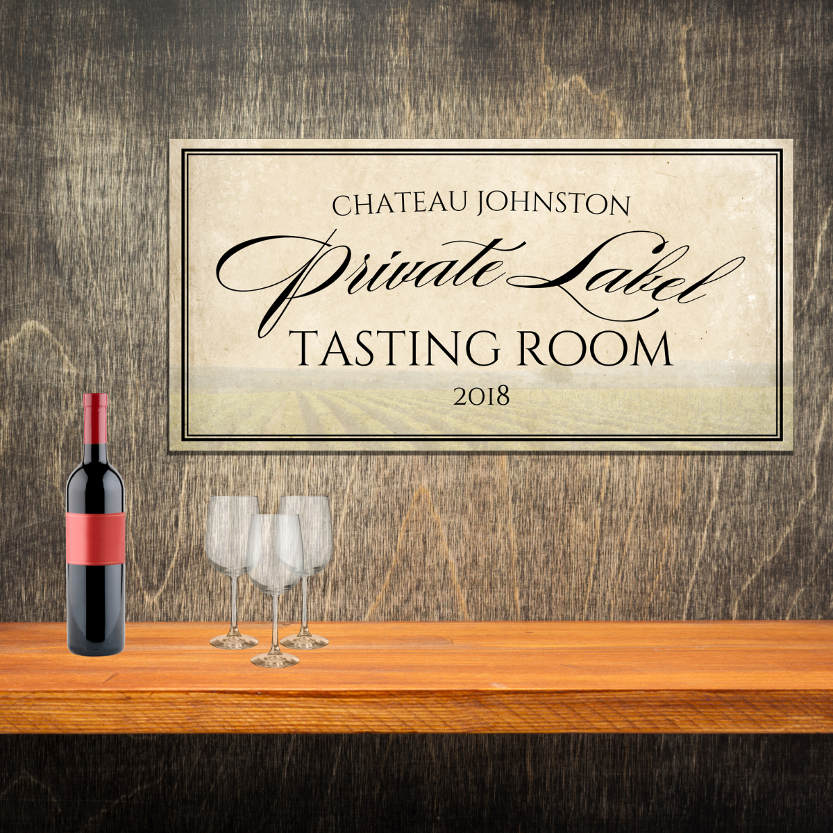 Personalized Wine Tasting Room Home Bar Canvas