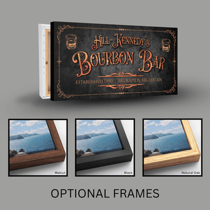 Personalized Vintage Bourbon Bar Home Bar Canvas