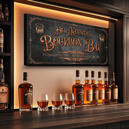 Personalized Vintage Bourbon Bar Home Bar Canvas