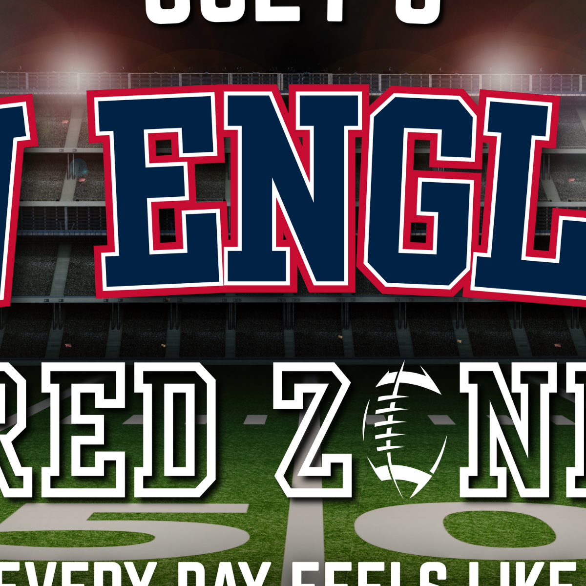 New England Football Sign design featuring bold lettering and personalized elements, ideal for man cave wall art.