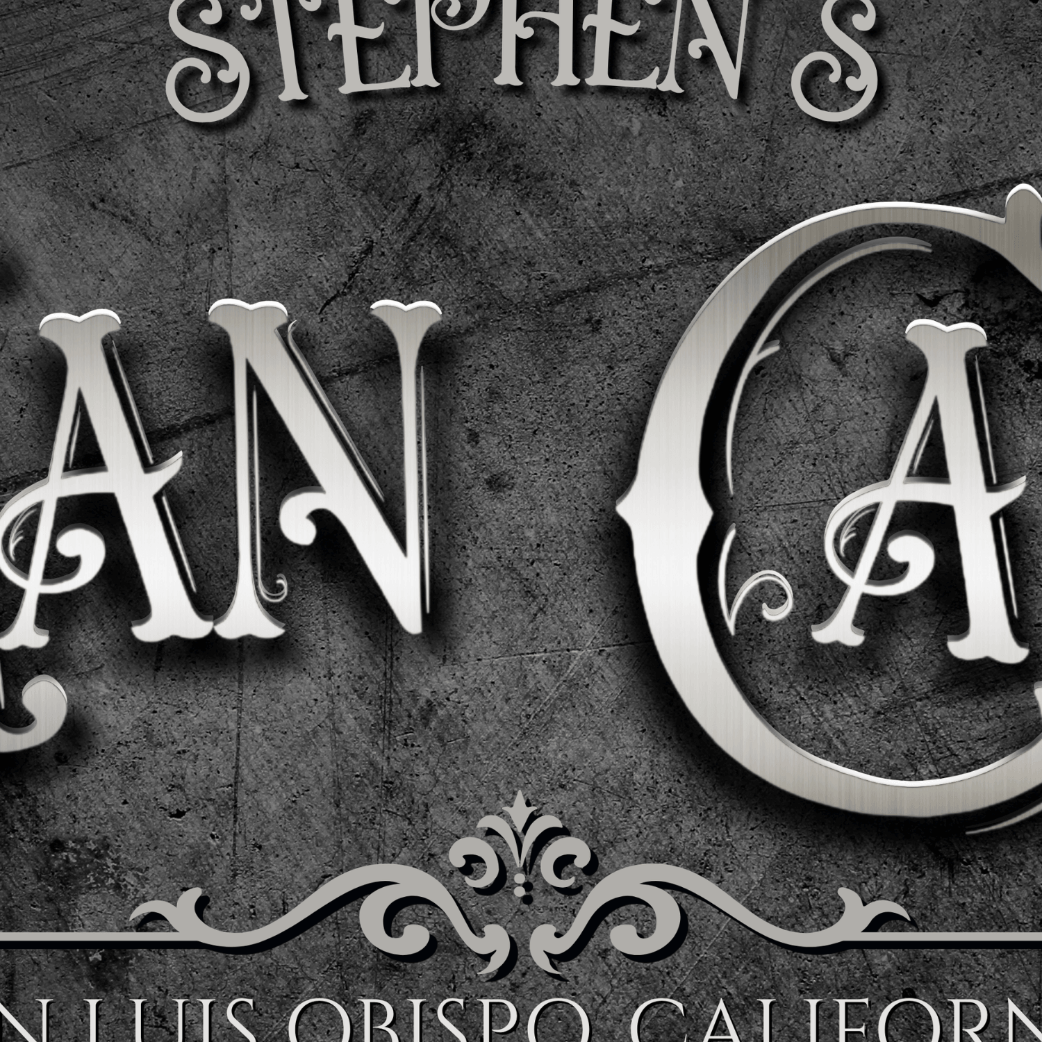 Vintage Man Cave Sign featuring ornate typography in a sophisticated design.