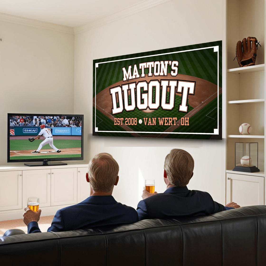 Personalized Baseball Dugout Fan Cave Canvas