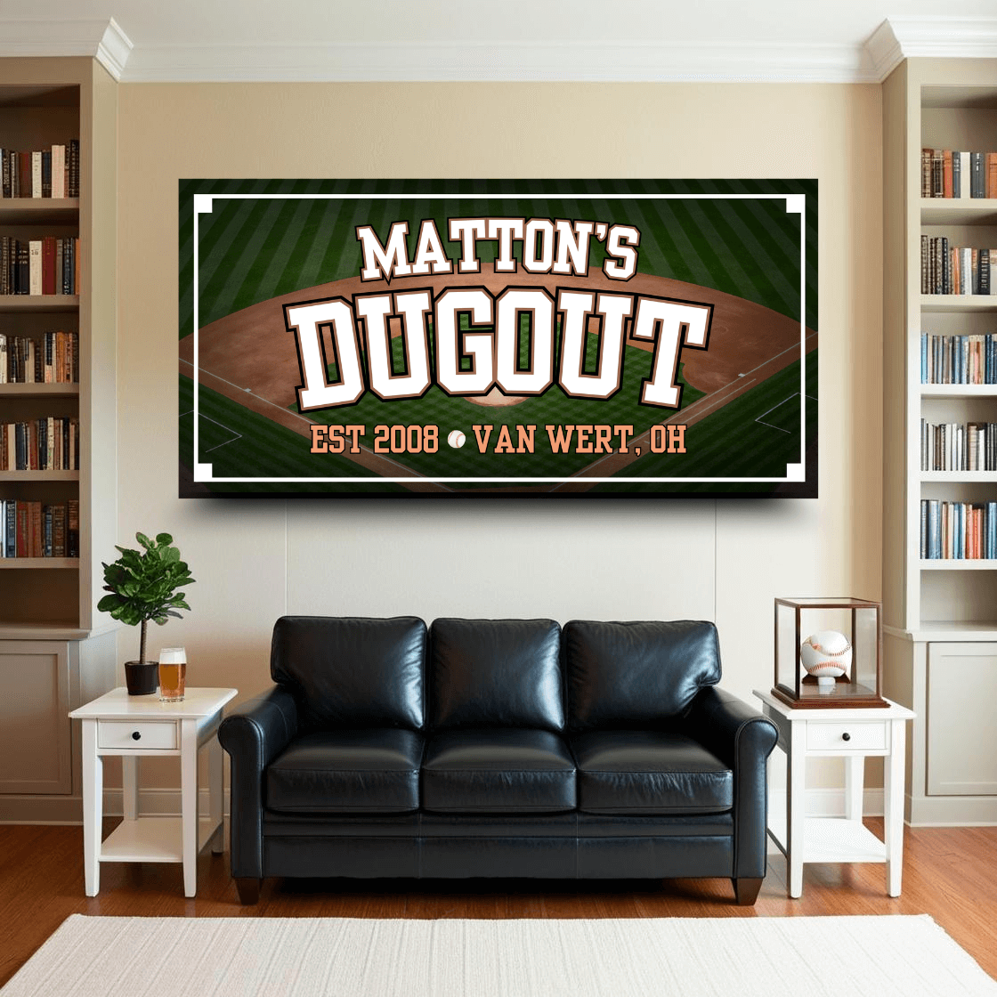 Personalized Baseball Dugout Fan Cave Canvas