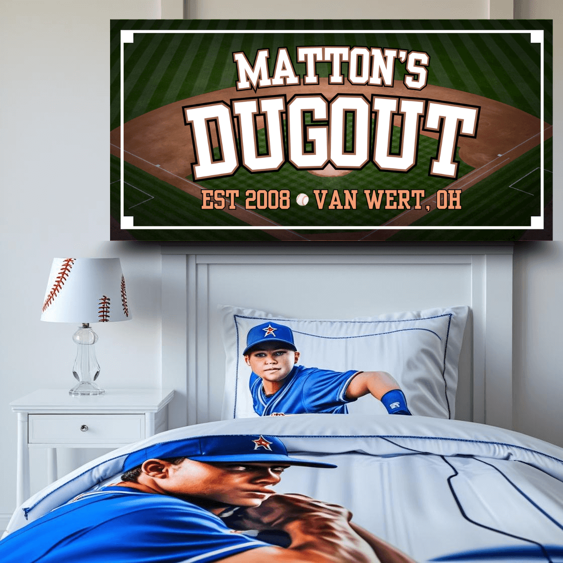 Personalized Baseball Dugout Fan Cave Canvas