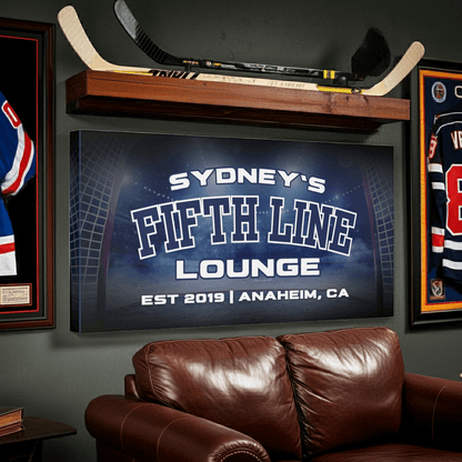 Personalized Hockey Fifth Line Lounge Fan Cave Canvas