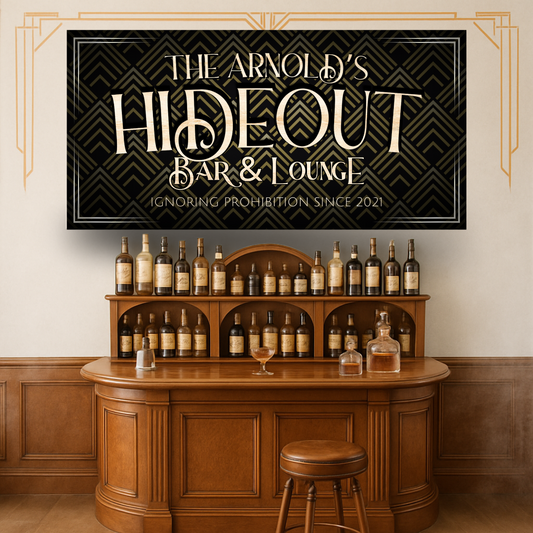 Personalized Prohibition Era Hideout Home Bar Canvas
