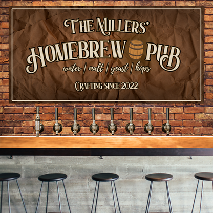Personalized Homebrew Pub Home Bar Canvas