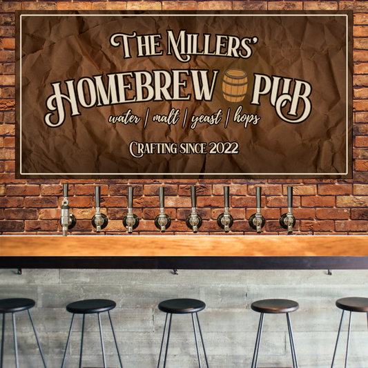 Personalized Homebrew Pub Home Bar Canvas