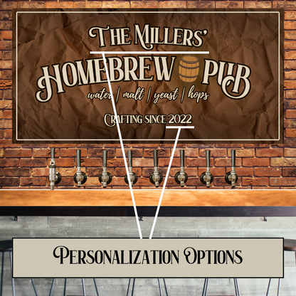 Personalized Homebrew Pub Home Bar Canvas