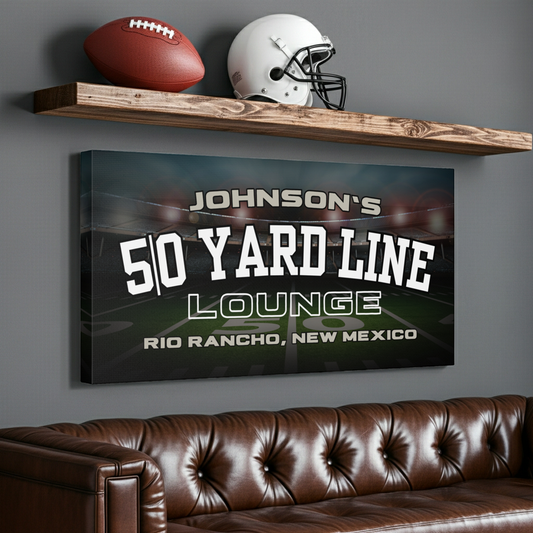 Personalized Football Man Cave Sign | Football Wall Art Canvas