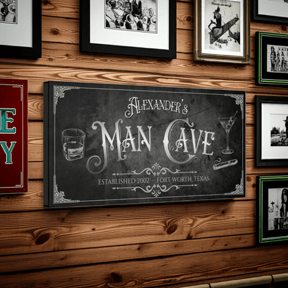 Personalized Vintage Man Cave Home Bar Sign