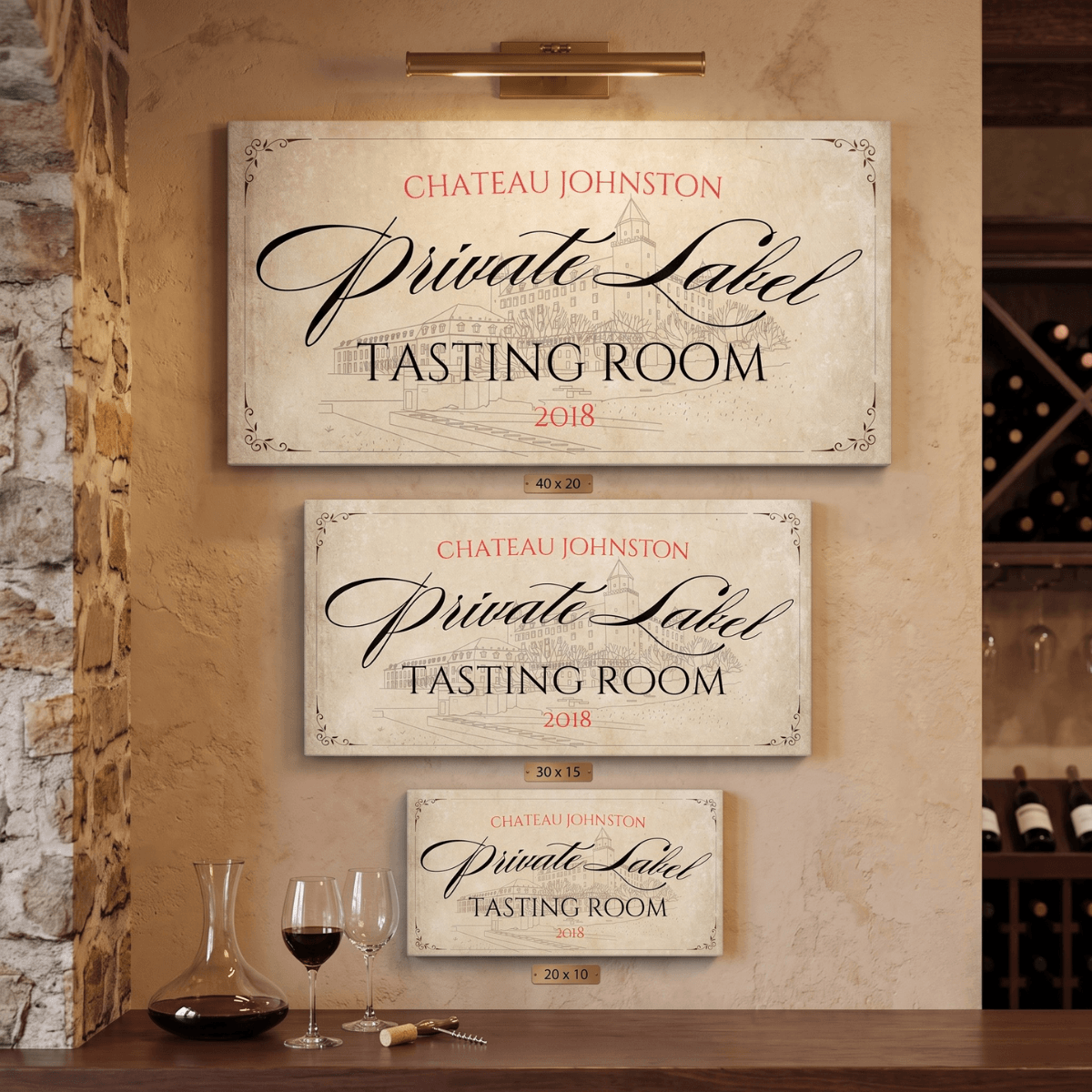 Wine Bar Sign | Personalized Home Bar Wine Wall Art Canvas