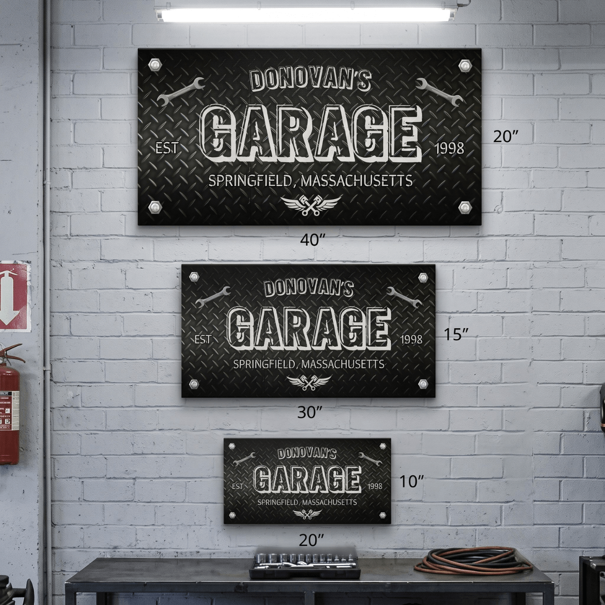 Diamond Plate Sign | Personalized Garage Sign For Mechanics Diamond Plate Sign | Personalized Garage Sign For Mechanics