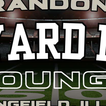 Personalized Football Canvas featuring the name Brandon Yardley, perfect for man cave decor.